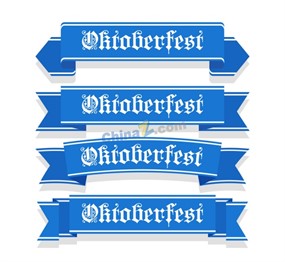 蓝色慕尼黑啤酒节条幅矢量